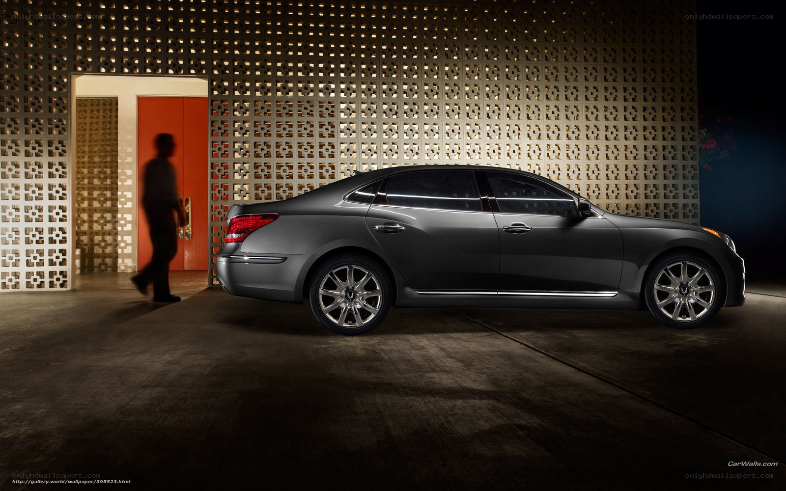 Gray sedan in modern setting