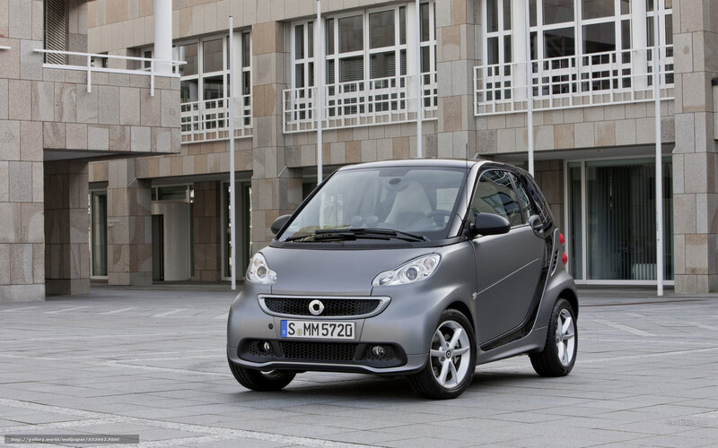 Gray smart car in urban setting