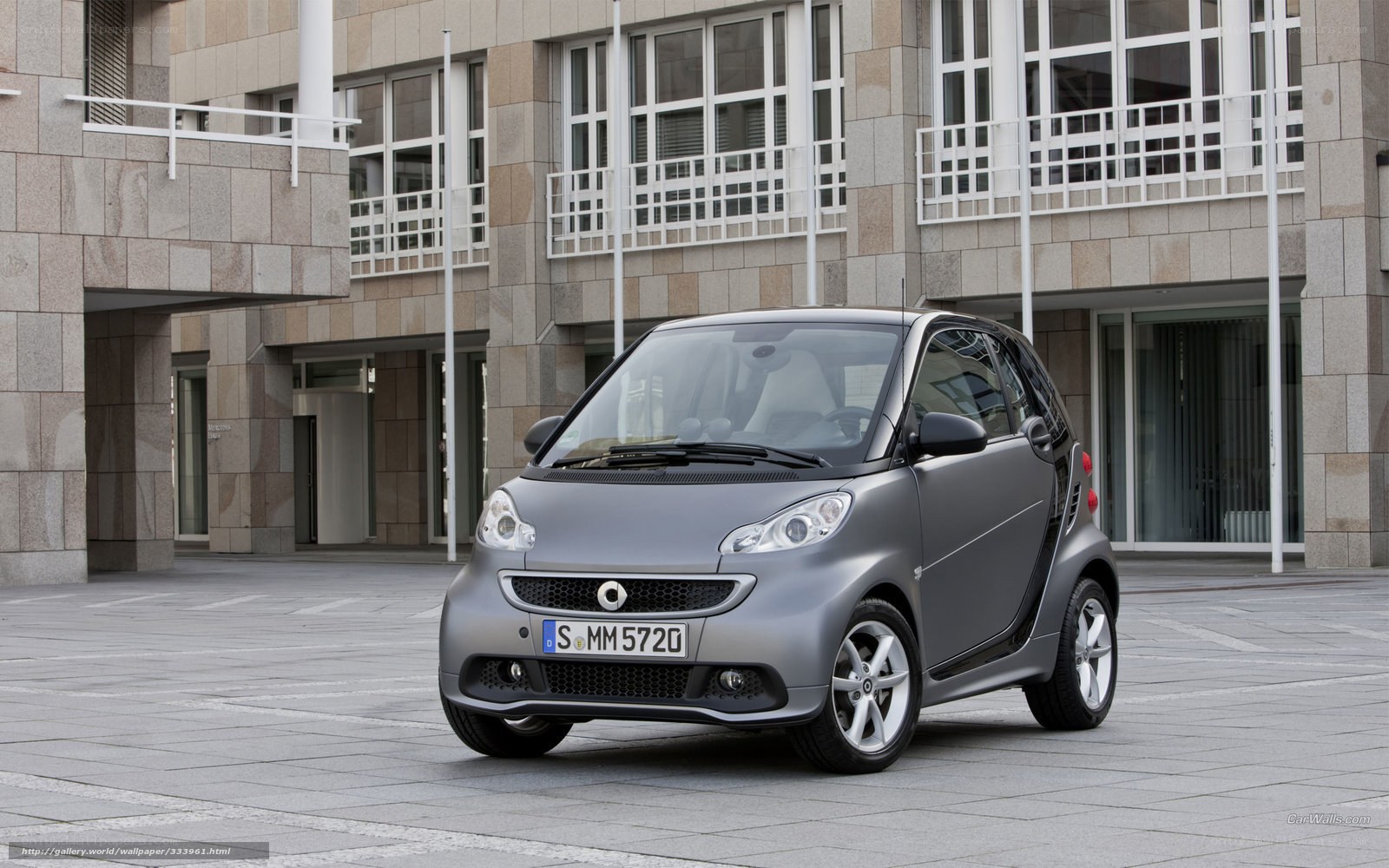 Gray smart car in urban setting