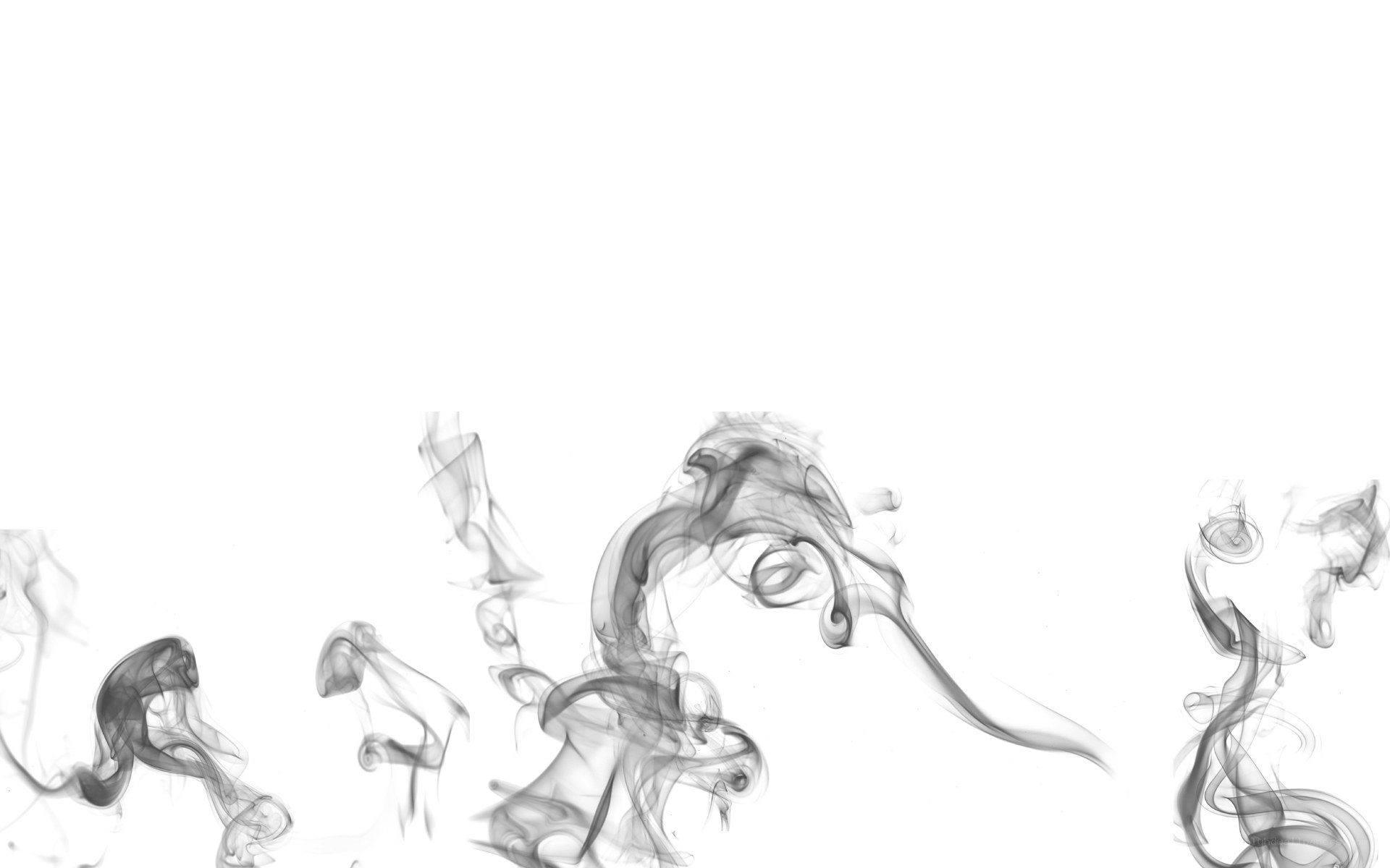 gray smoke swirls on white