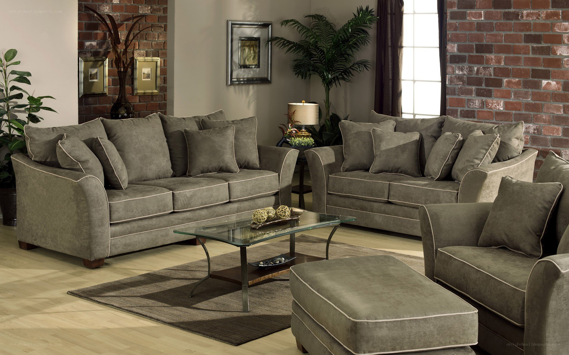 gray sofa set in living room