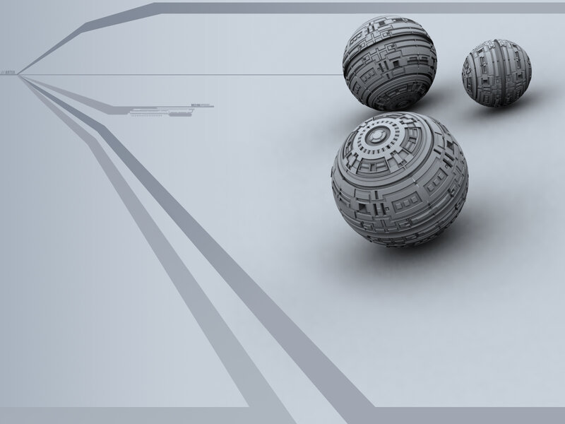 gray spheres on a futuristic background