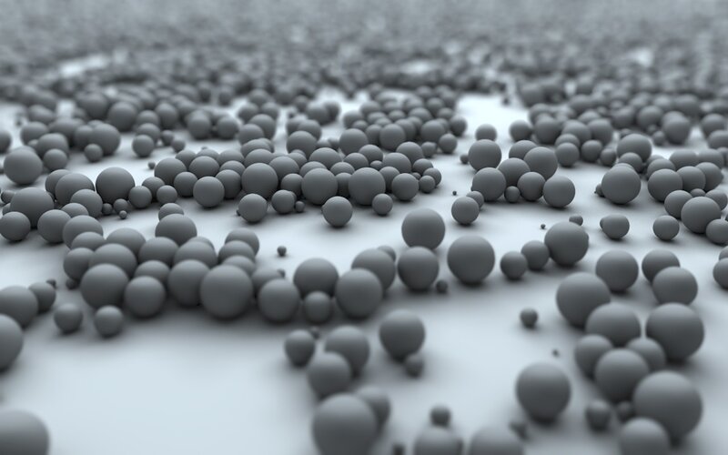 gray spheres on white surface