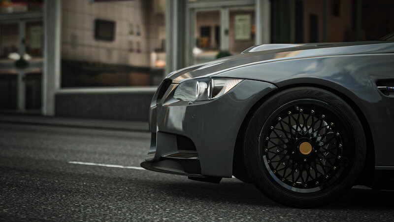 Gray Sports Car — Dramatic, 3d Render, Wheel, Headlight