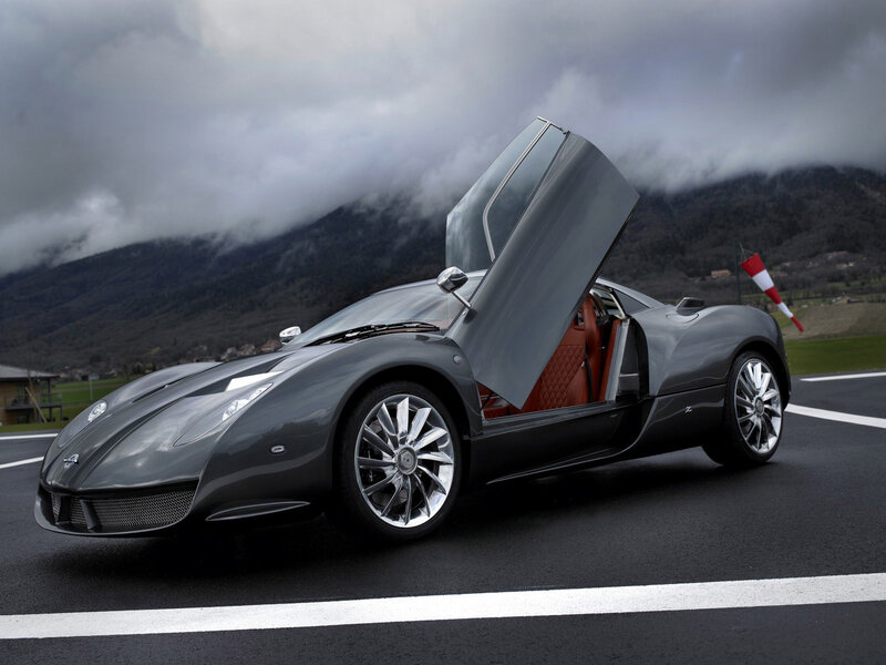 Gray Sports Car — Dramatic, Photograph, Mountains, Road
