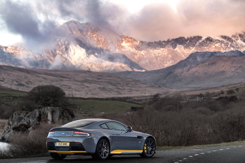 Gray Sports Car — Dramatic, Sunset, Photograph, Mountains