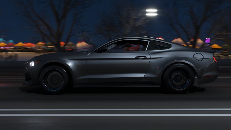 Gray Sports Car — Dynamic, Night, 3d Render, Road