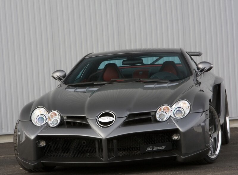 gray sports car front view