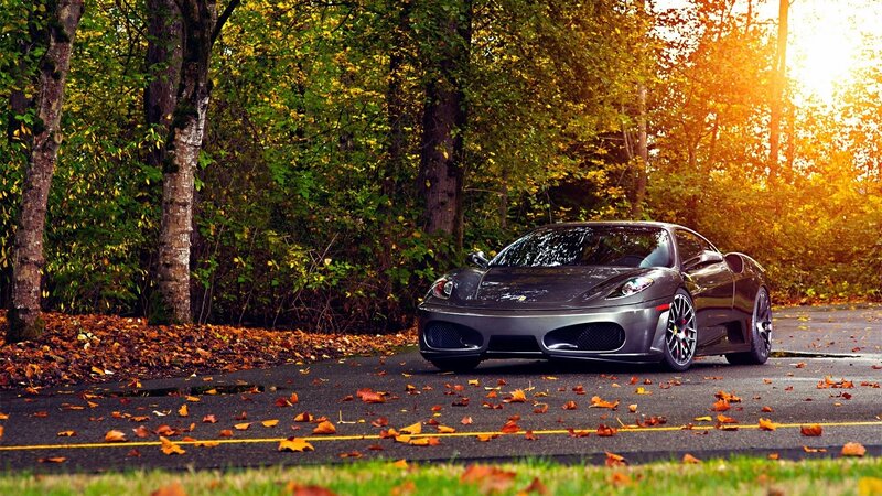Gray Sports Car — Green