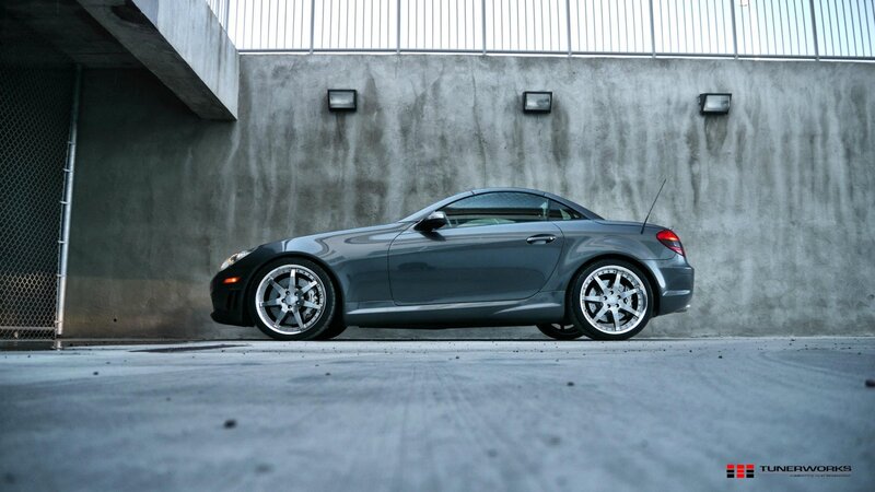 gray sports car in garage