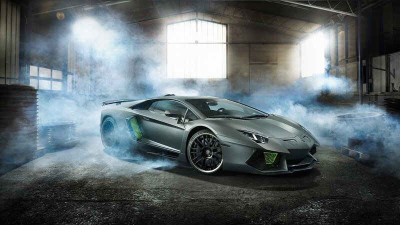 Gray Sports Car in Smoke