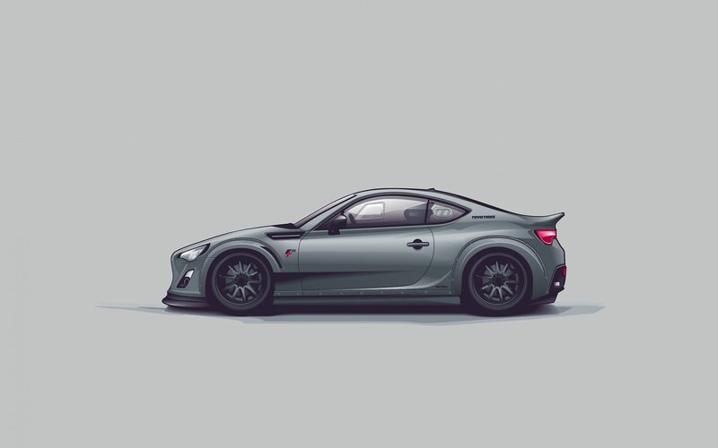 Gray Sports Car — Neutral, Digital Art