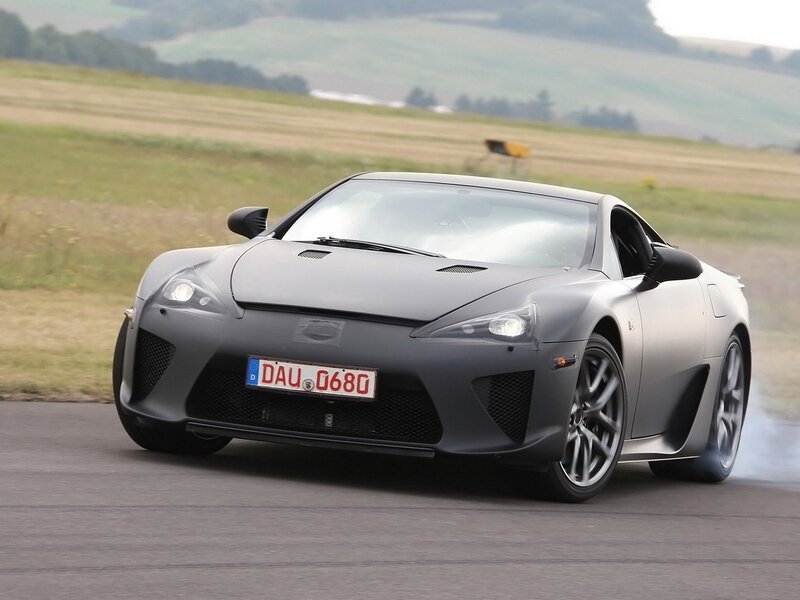 Gray sports car on a track