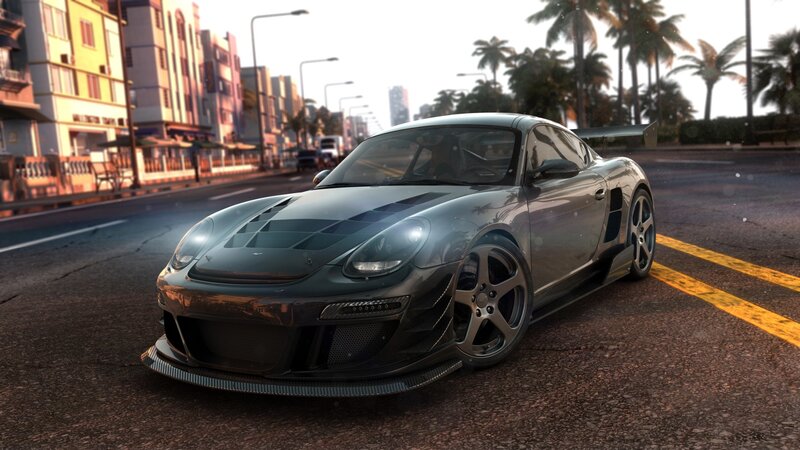 Gray Sports Car on Road — Dramatic