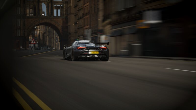 Gray Sports Car on Street — Dynamic