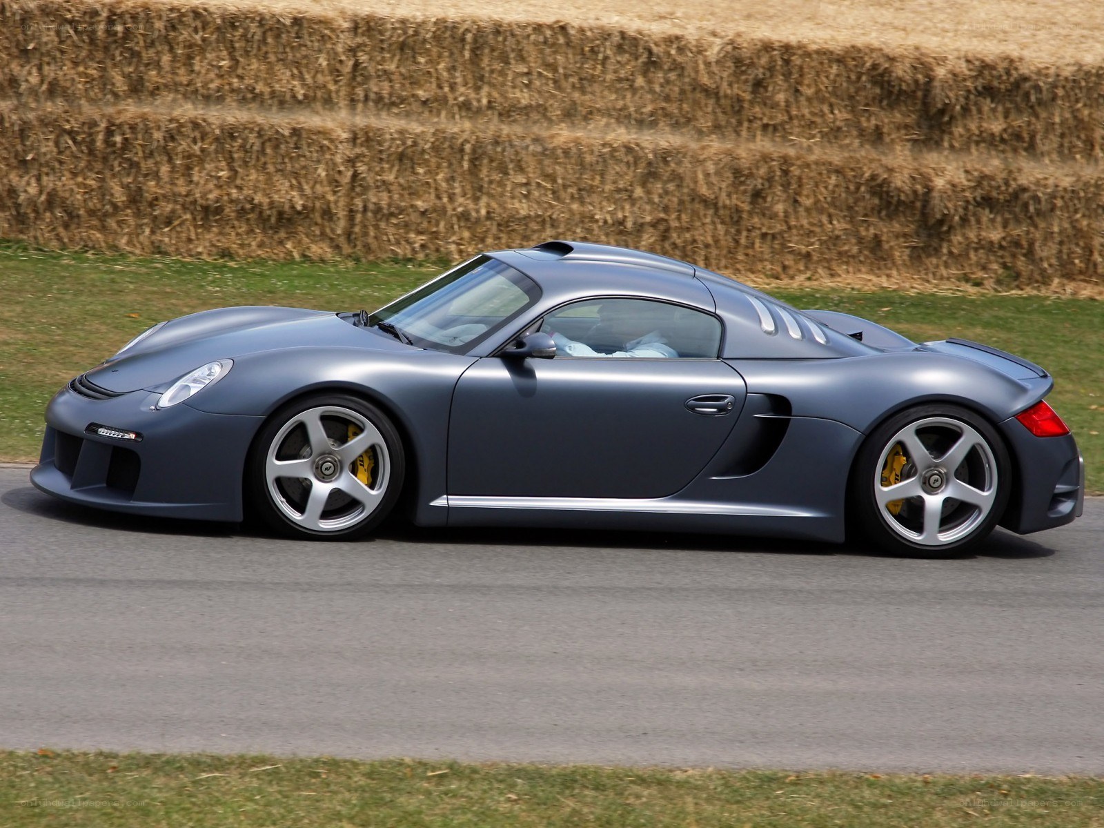 gray sports car on track