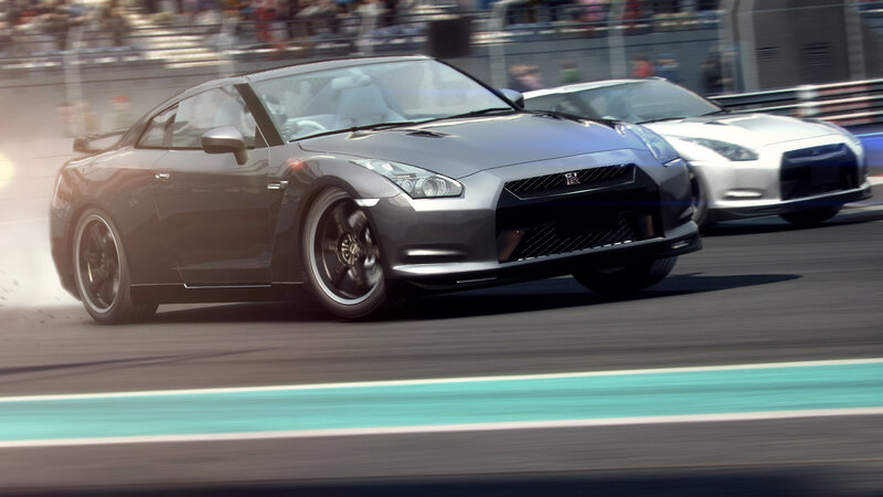 Gray Sports Car on Track — Dynamic, Afternoon
