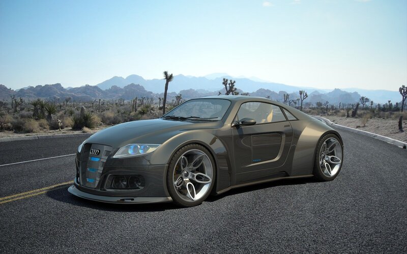 Gray Sports Car — Serene, Afternoon, 3d Render, Desert
