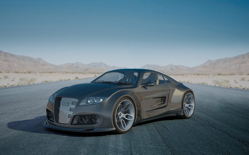 Gray Sports Car — Serene, Afternoon, 3d Render
