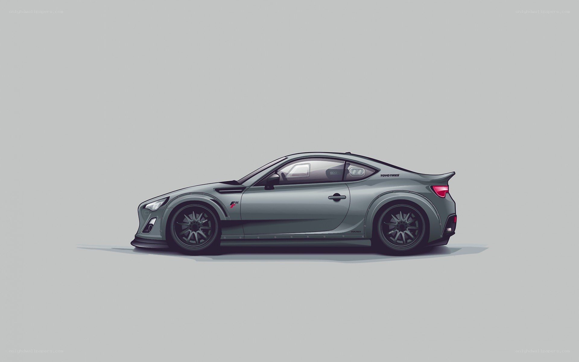 gray sports car side view