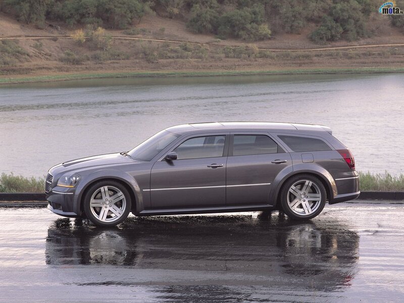 gray station wagon by a lake