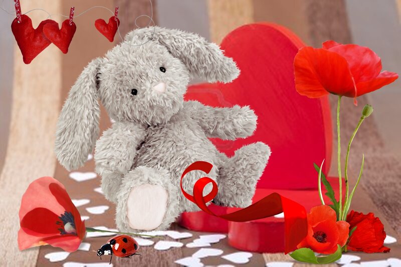 Gray Stuffed Bunny