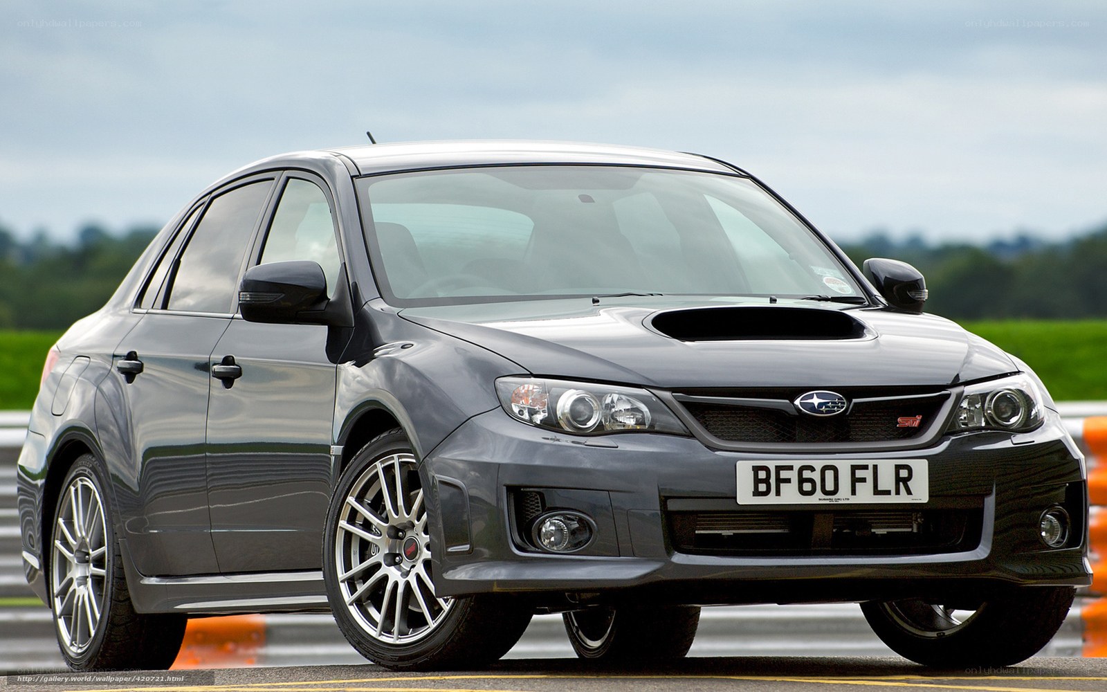 gray subaru wrx sti on track