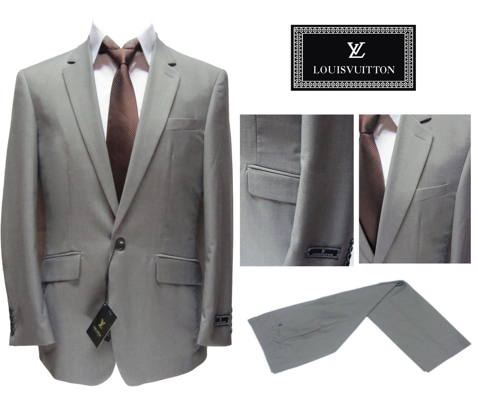 gray suit with tie