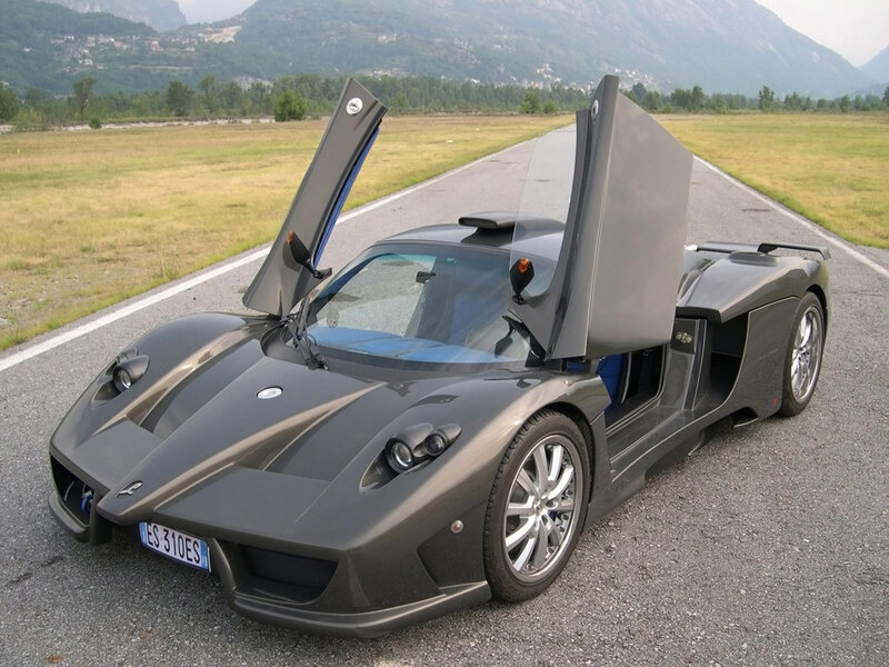 Gray Supercar with Doors Open