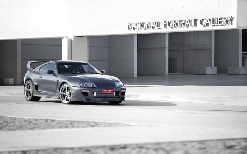 Gray Supra in front of gallery
