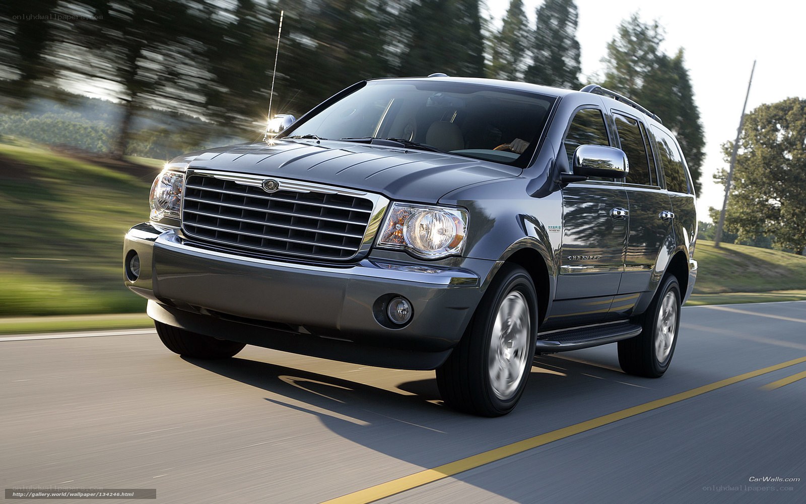 Gray SUV driving on road