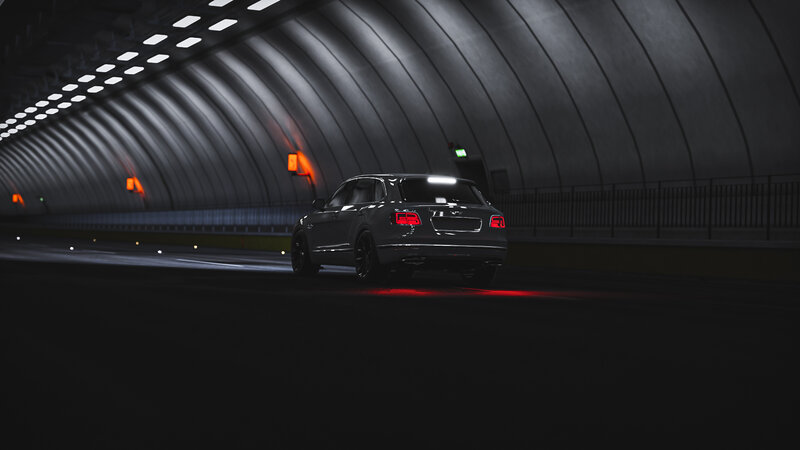 Gray Suv in Tunnel