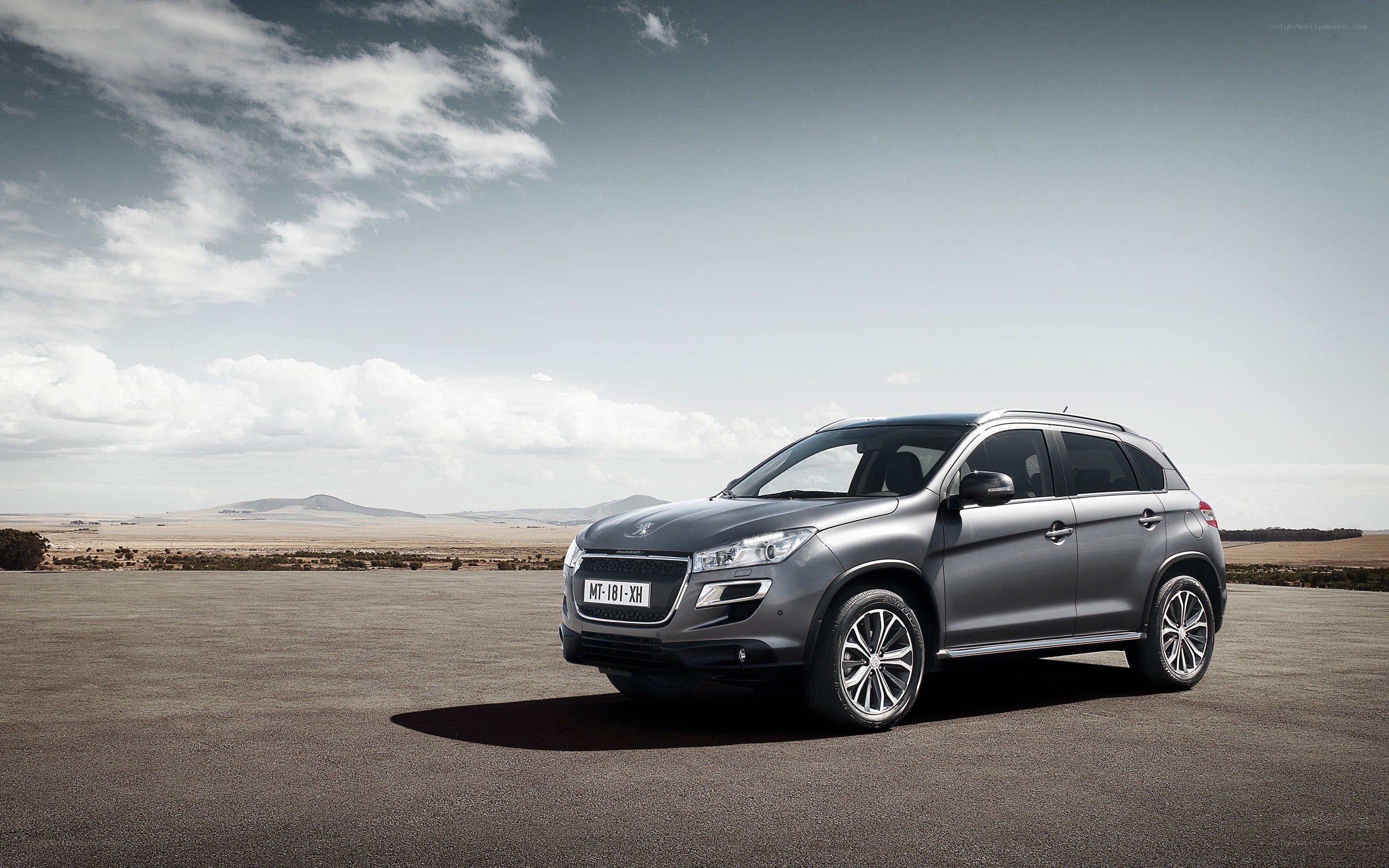 Gray SUV on open road