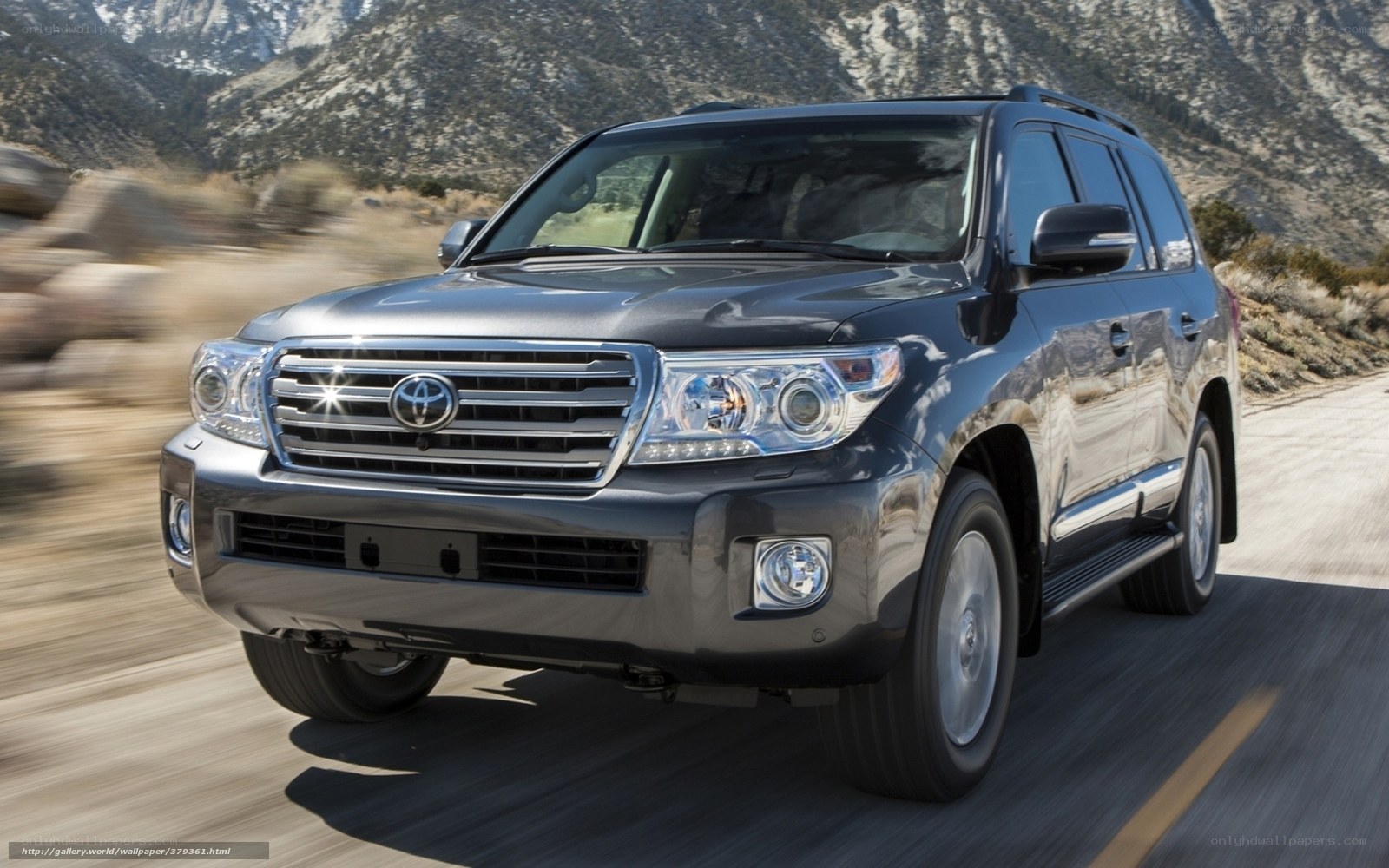 Gray Toyota Land Cruiser driving