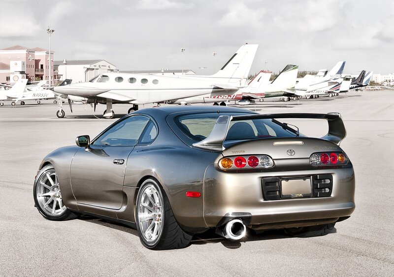 Gray Toyota Supra at airport