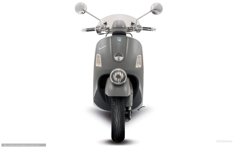 Gray Vespa Scooter — Neutral, Photograph, Handlebars
