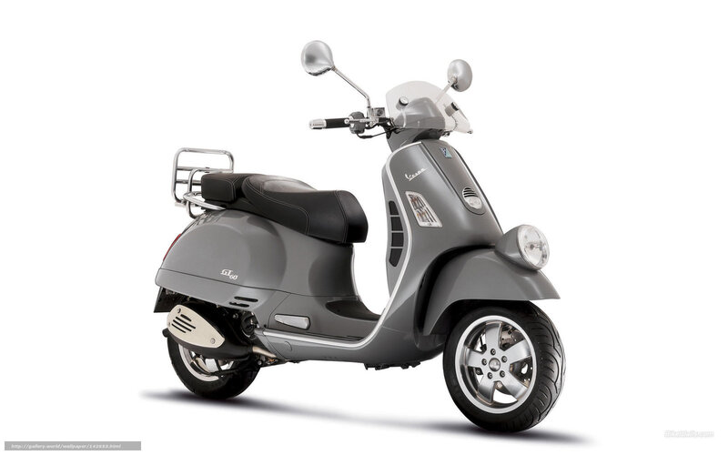 Gray Vespa Scooter — Neutral, Photograph