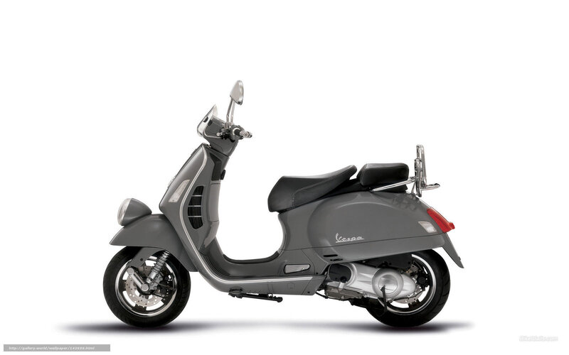 Gray Vespa scooter side view