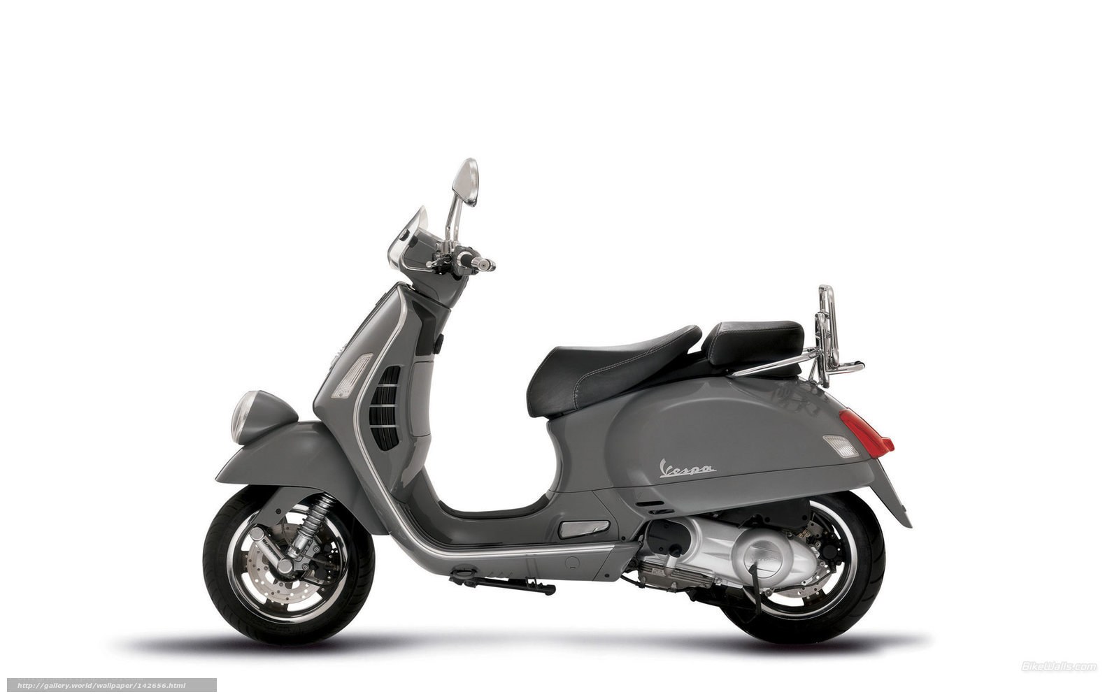 Gray Vespa scooter side view