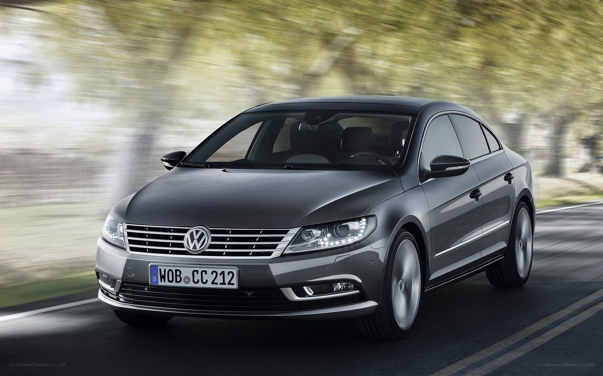 Gray Volkswagen CC in motion