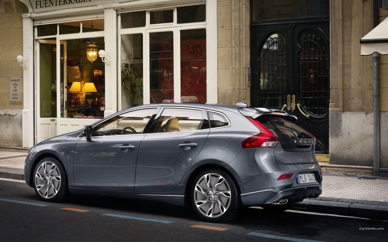 Gray Volvo V40 parked on street