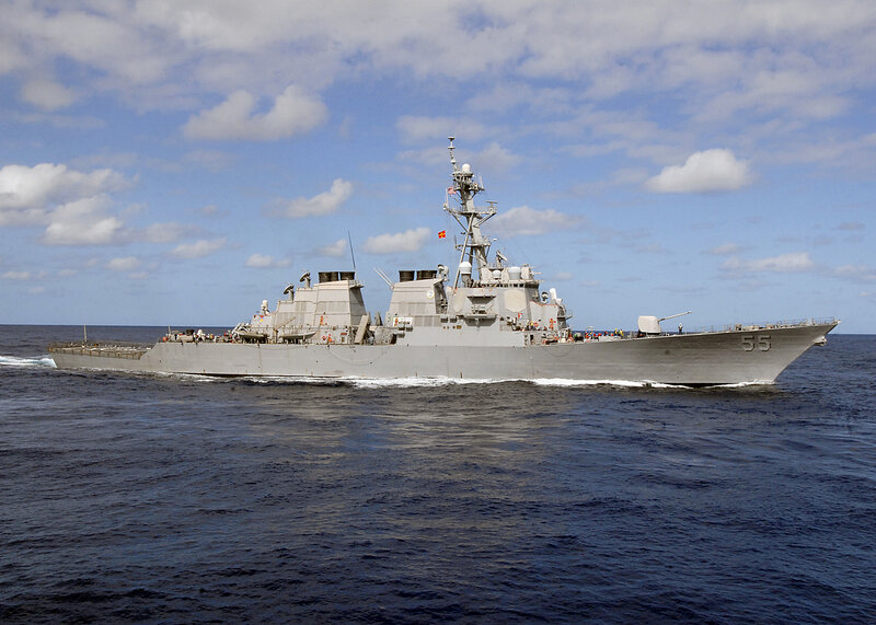 Gray Warship at Sea — Calm