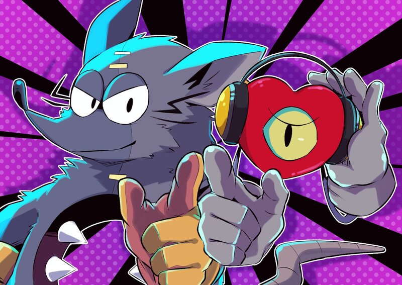 Gray Wolf-like Character — Purple