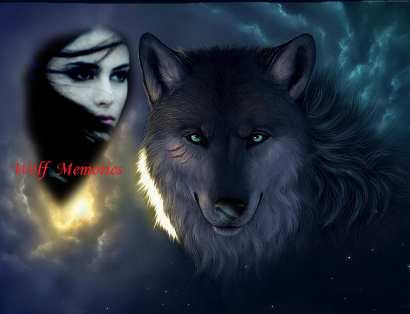 Gray Wolf with Woman's Face