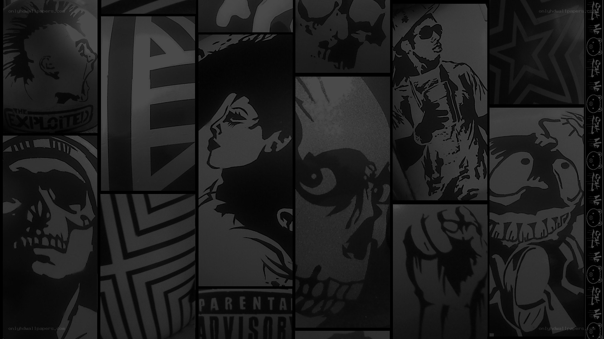 grayscale comic art collage