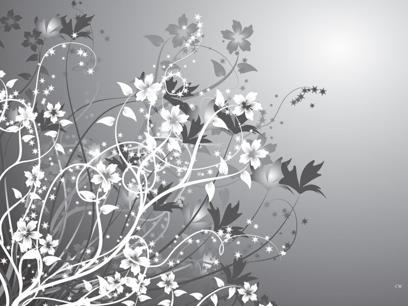 grayscale floral pattern
