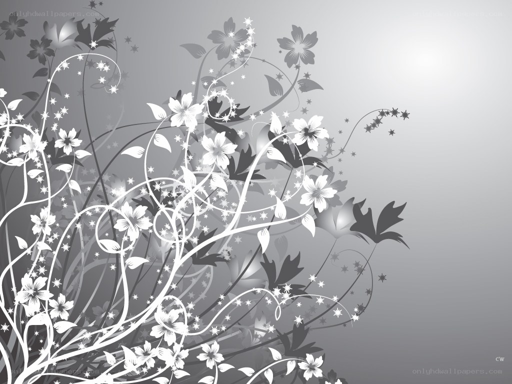 grayscale floral pattern