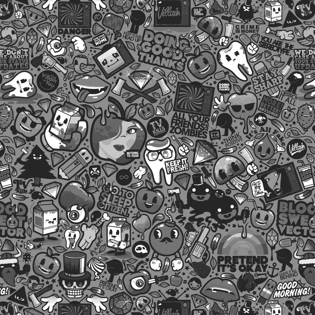 grayscale pop art collage