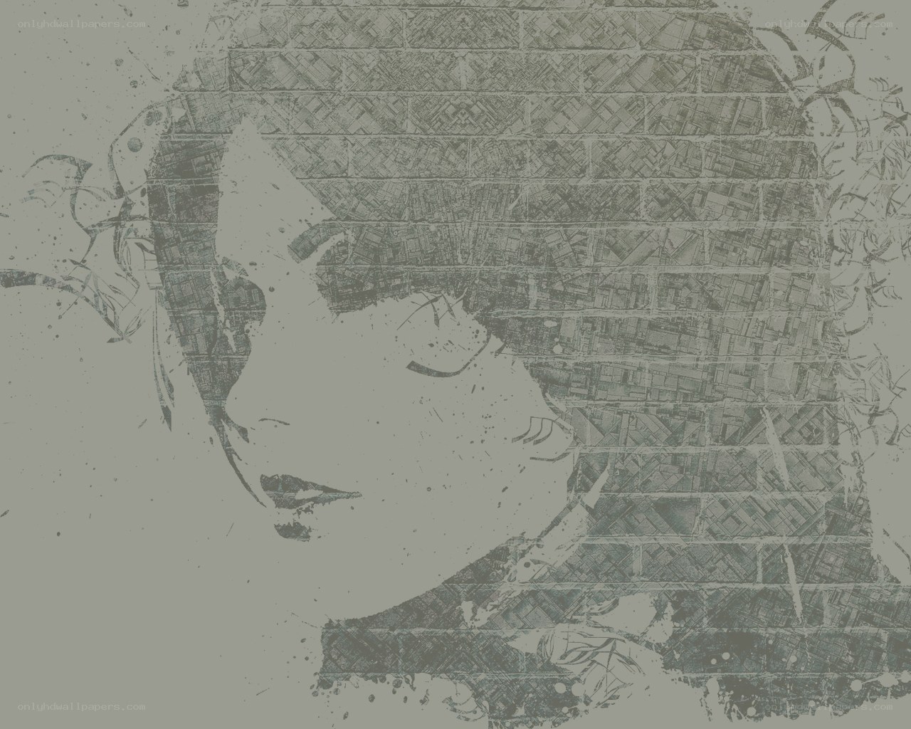 grayscale portrait with textured background