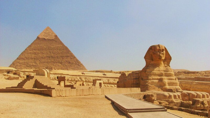 Great Sphinx and Pyramid — Beige